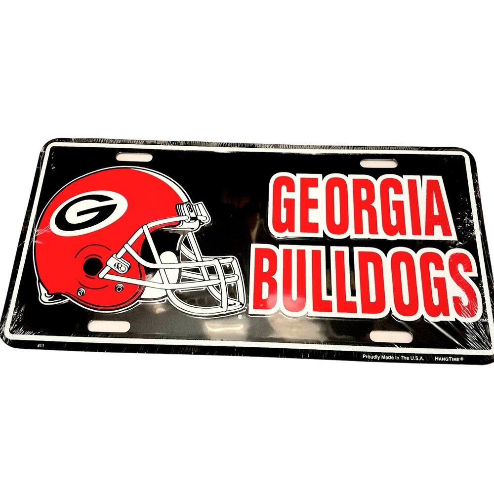 License Plate Georgia Bulldog NCAA Black Red New Auto Sign
